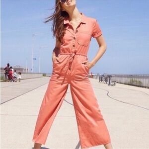 Madewell Women's Coral Wide Utility Jumpsuit size 4 100% cotton style# G7789